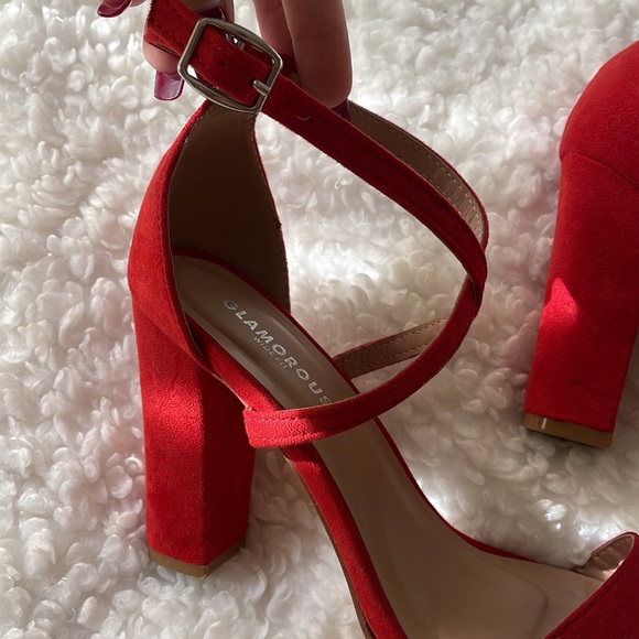 Nasty Gal Red Suede Heels - Picture 5 of 9